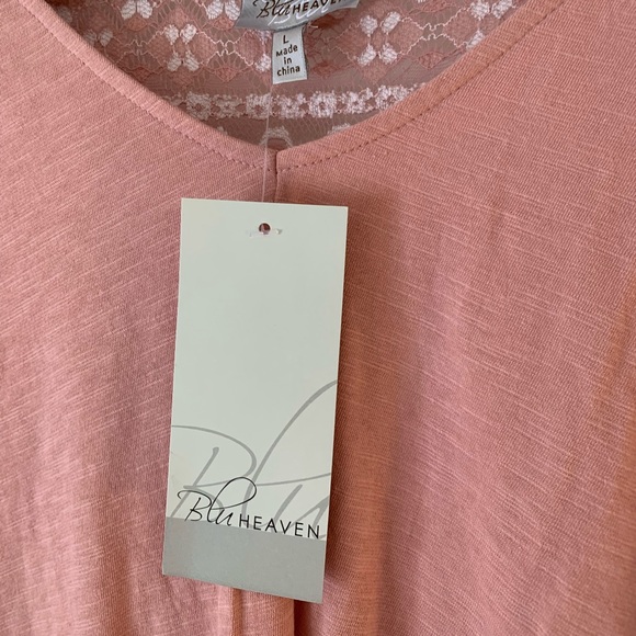 NEW with tags, pretty pink boho top by Blu Heaven, size L - Picture 2 of 6